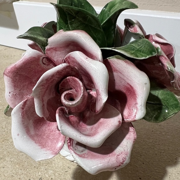 Vintage Lanzarin Handmade Italy Sculpted Roses Basket Candleholder Beautiful! - Picture 9 of 11